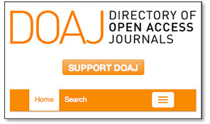 Screenshot of DOAJ website